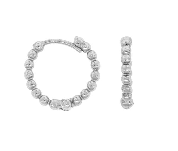 BOUCLES HUGGIES 10K BLANC BOULE 2X13MM
